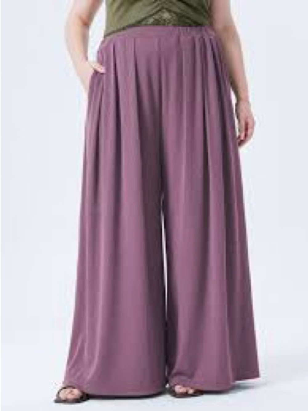 Cider Wide-Leg Palazzo Pants in Mauve